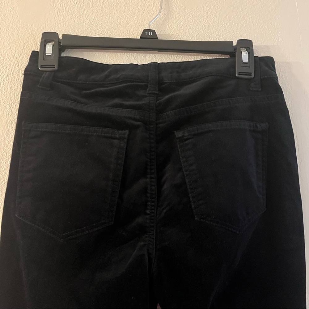 Talbots Black Velveteen Straight Leg Pant - Size 0P - Picture 4 of 6